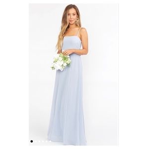 Show me your mumu Lauren Tie Back Chiffon A-Line Gown